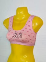 Blouse Heart Pattern Bra with Scoop Neck