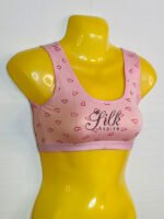 Blouse Heart Pattern Bra with Scoop Neck