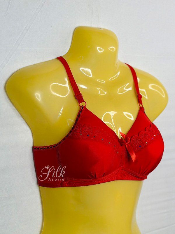 Elegant Red Lace Bra – Comfortable Support with Feminine Design