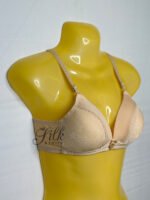 Soft Padded Bra with Floral Embroidery and Bow Accent