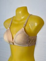 Soft Padded Bra with Floral Embroidery and Bow Accent
