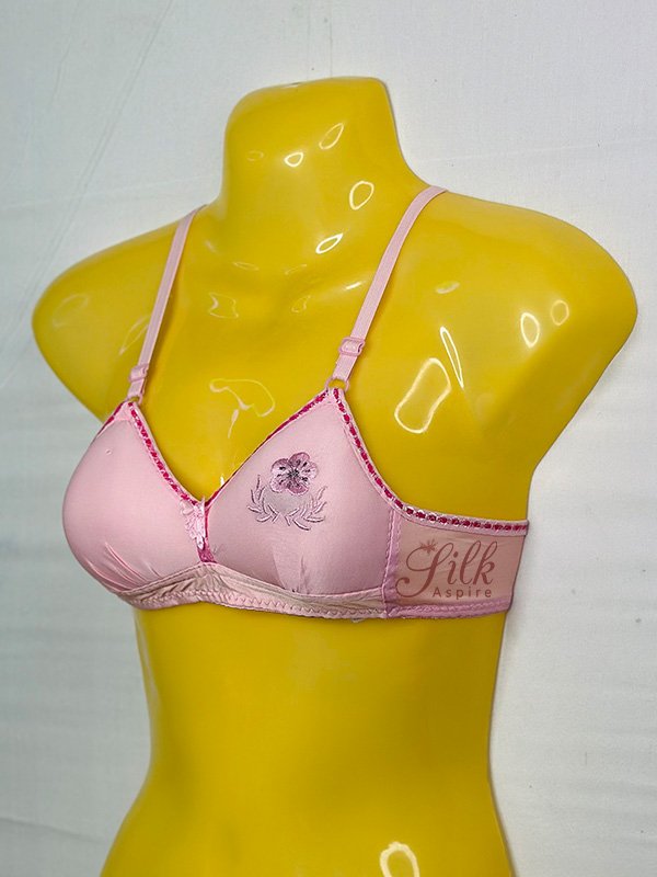 Embroidered Soft Cup Bra with Adjustable Straps