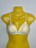 Soft Padded Bra with Floral Embroidery and Bow Accent