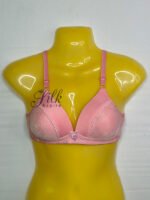Soft Padded Bra with Floral Embroidery and Bow Accent