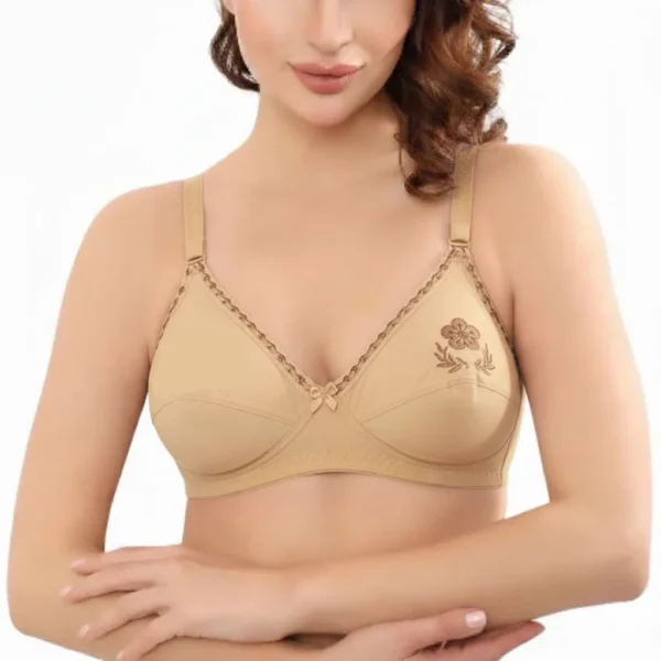 Embroidered Soft Cup Bra with Adjustable Straps
