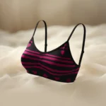 Heart Print Bralette with Spaghetti Straps