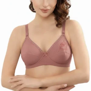 Embroidered Soft Cup Bra with Adjustable Straps