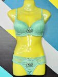 Size Booster | Double Padded | Bridal Set Bra and Panty Color Aqua Green