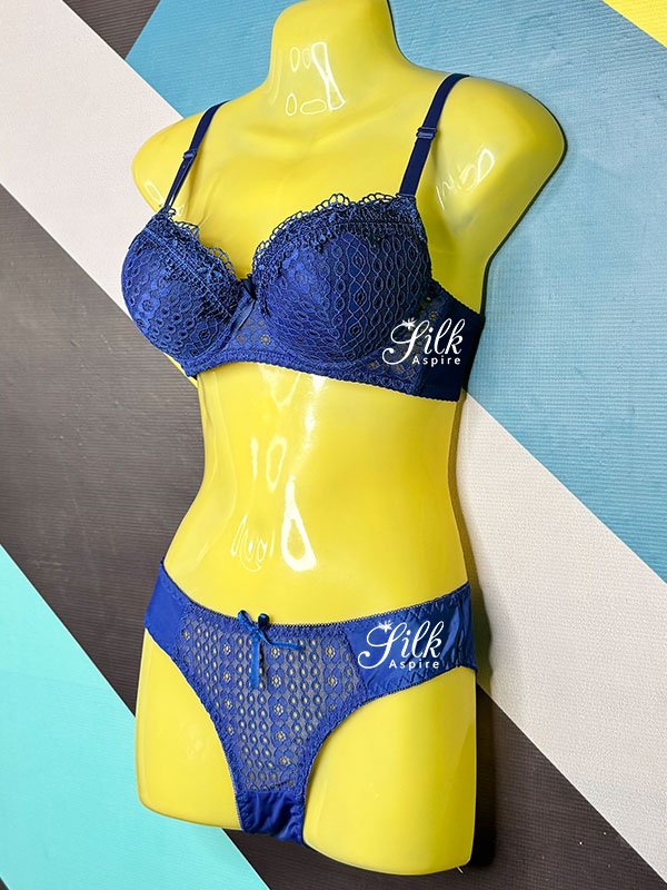 Size Booster | Double Padded | Bridal Set Bra and Panty Color Blue