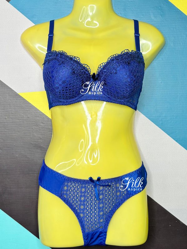 Size Booster | Double Padded | Bridal Set Bra and Panty Color Blue