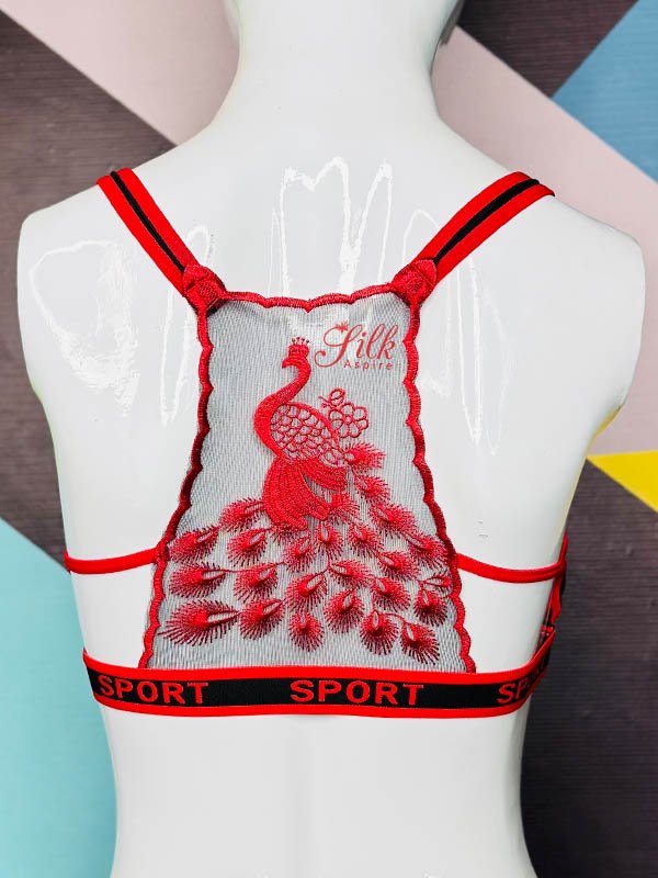 Embroidered Back Women's Sports Bra. | Padded Bra