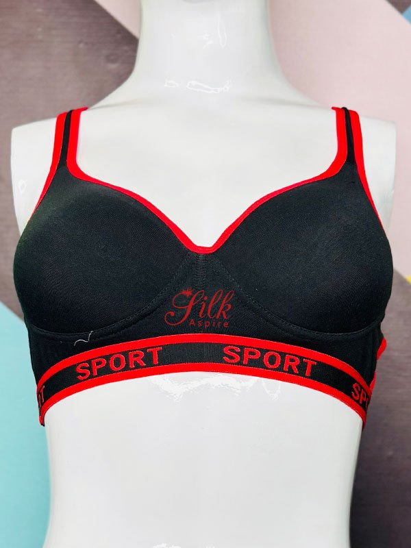 Embroidered Back Women's Sports Bra. | Padded Bra