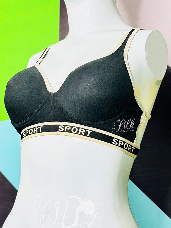 Embroidered Back Women's Sports Bra. | Padded Bra