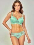 Size Booster | Double Padded | Bridal Set Bra and Panty Color Aqua Green
