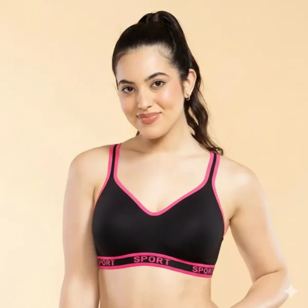 Embroidered Back Women's Sports Bra. | Padded Bra
