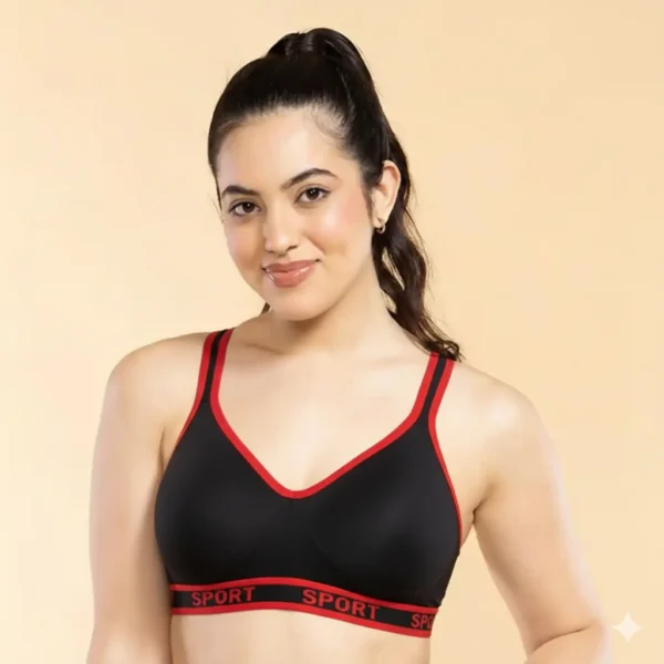 Embroidered Back Women's Sports Bra. | Padded Bra