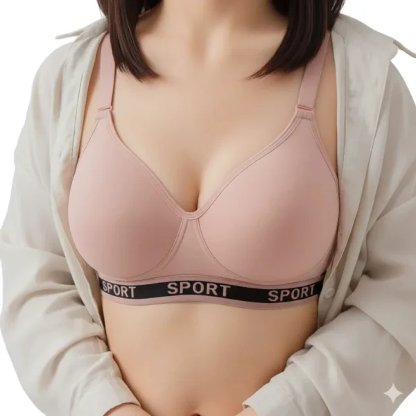 Sporty Comfort Bra with Cross-Back Design