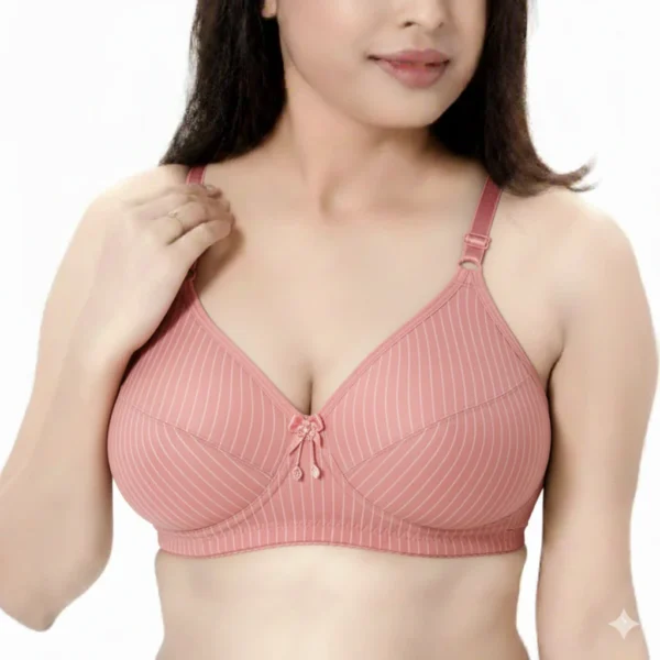 Striped Soft-Cup Comfort Bra – Multi-Color Everyday Support Collection