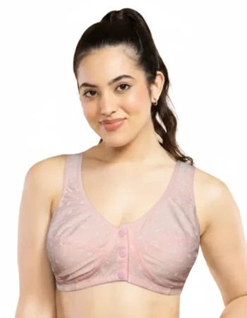 Button-Front Soft Cotton Comfort Bra – Multi-Color & Print Collection