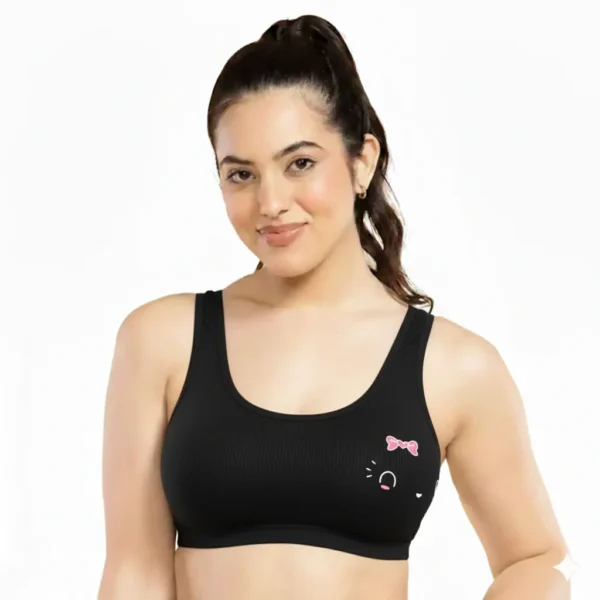 Seamless Comfort Women’s Light Support Sports Bra – Soft Stretch Lounge & Workout Bralette