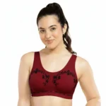 Women’s Seamless Floral Print Sports Bra – Wire-Free Comfort Bralette for Daily Wear & Light Workouts