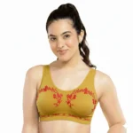 Women’s Seamless Floral Print Sports Bra – Wire-Free Comfort Bralette for Daily Wear & Light Workouts
