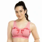 Women’s Seamless Floral Print Sports Bra – Wire-Free Comfort Bralette for Daily Wear & Light Workouts