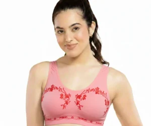 Women’s Seamless Floral Print Sports Bra – Wire-Free Comfort Bralette for Daily Wear & Light Workouts