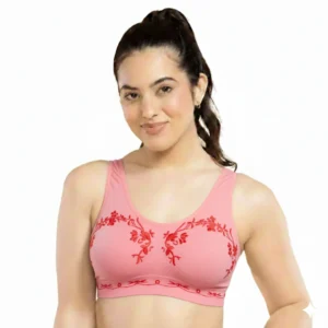 Women’s Seamless Floral Print Sports Bra – Wire-Free Comfort Bralette for Daily Wear & Light Workouts