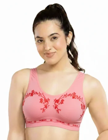 Women’s Seamless Floral Print Sports Bra – Wire-Free Comfort Bralette for Daily Wear & Light Workouts