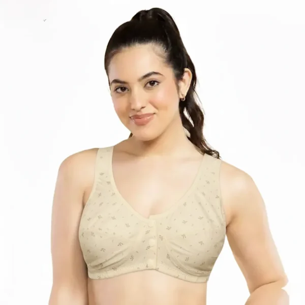 Button-Front Soft Cotton Comfort Bra – Multi-Color & Print Collection