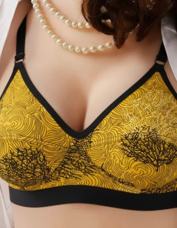 Sunset Swirl Printed Comfort Bra – Soft Support with Adjustable Straps